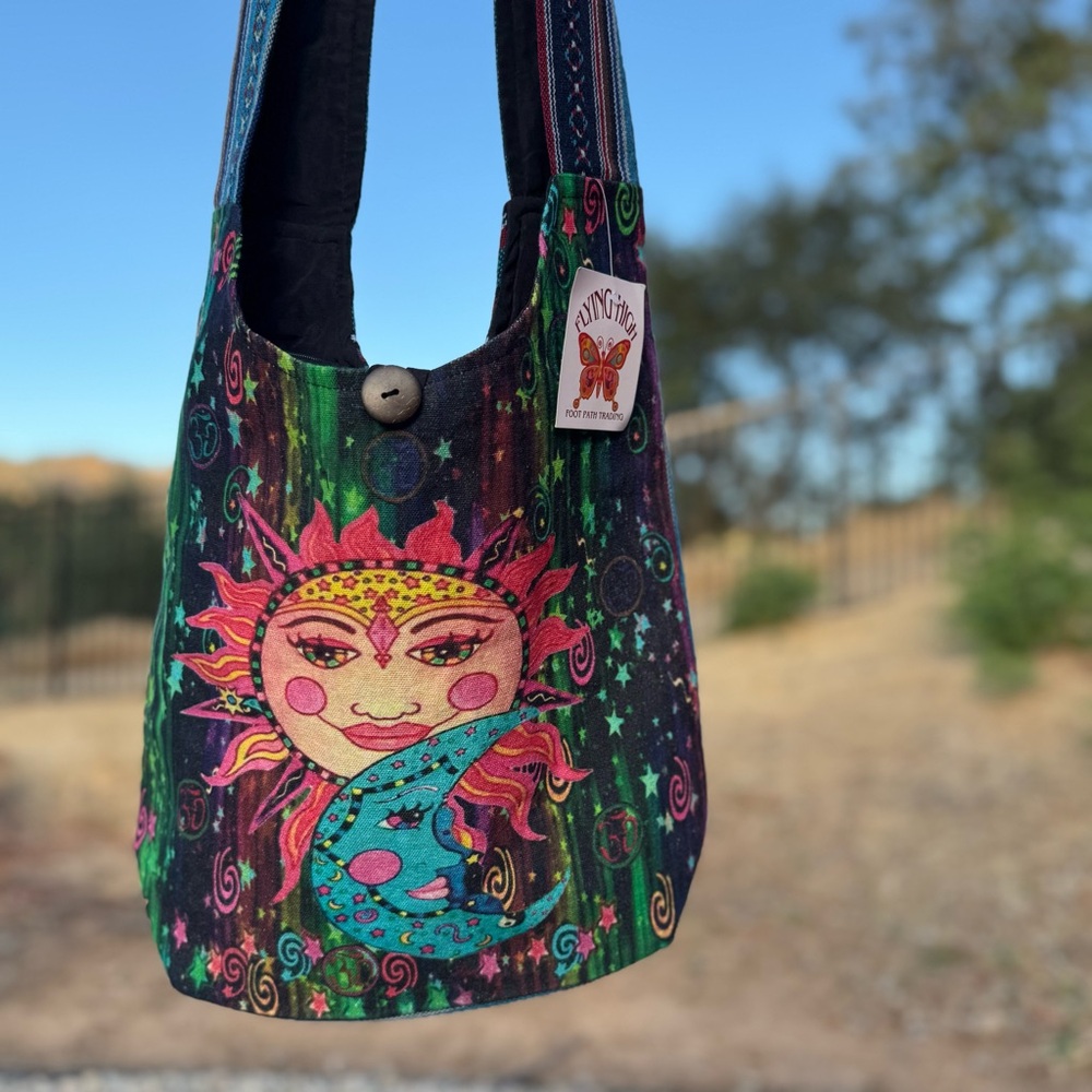 Sun & Moon Gypsy Hippie Bohemian Crossbody Bag
